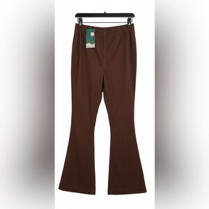 HALARA Corduroy Flare Bottom Pants Burnt Wood Brown M NWT